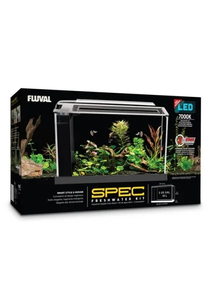 Acuario Premium Fluval Spec Nano Acuario Negro 19L  31,8cm*53,8cm*20,6cm