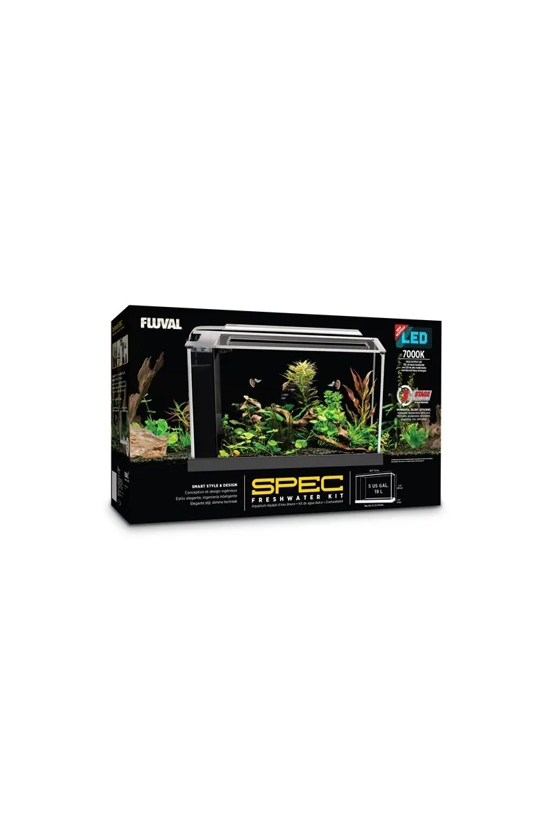 Acuario Premium Fluval Spec Nano Acuario Negro 19L  31,8cm*53,8cm*20,6cm