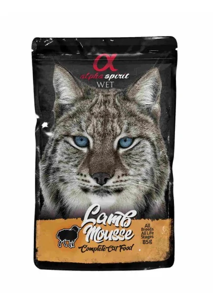 Sobre comida Húmeda Gato Adulto Alpha Spirit Wet Cat Pouch Mousse de Cordero 85 gr