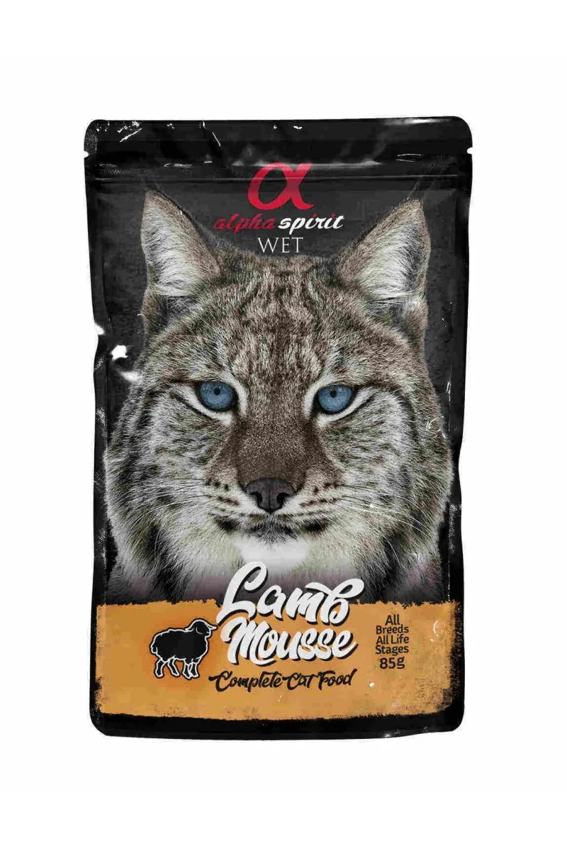 Sobre comida Húmeda Gato Adulto Alpha Spirit Wet Cat Pouch Mousse de Cordero 85 gr