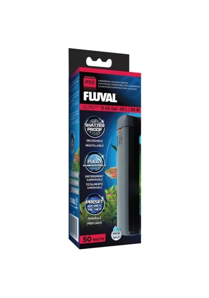 Calefacción Acuario Fluval P50 Pre-Set Calentador 24-26C 50L 20x15x12