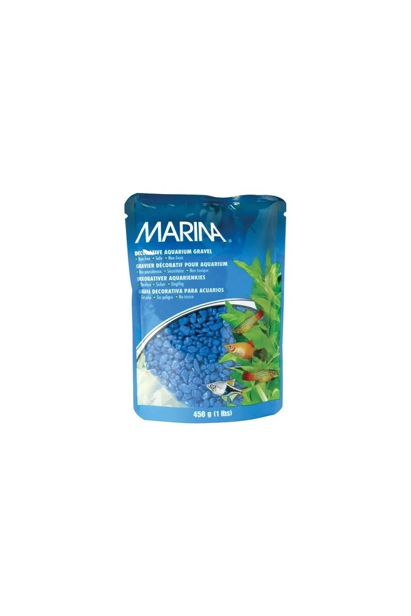 Decoración Acuario Marina Grava Azul Oscuro 450G