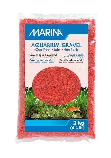 Decoración Acuario Marina Grava Naranja 2Kg