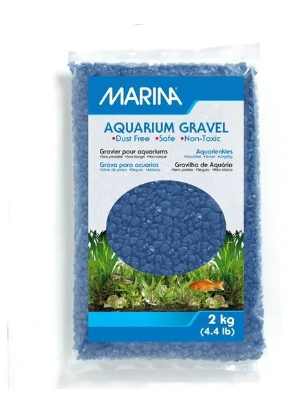 Decoración Acuario Marina Grava Azul Oscuro 2Kg