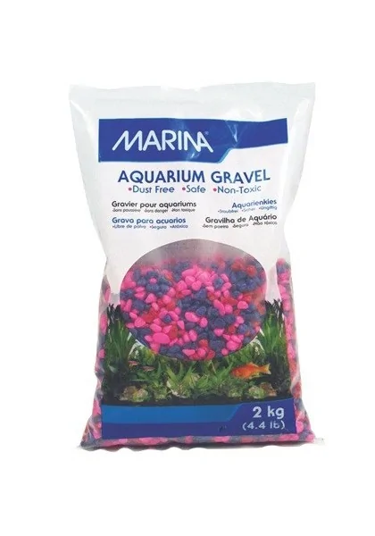 Decoración Acuario Marina Grava Jelly Bean Tricolor 2Kg