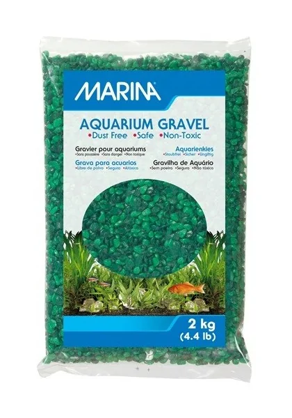 Decoración Acuario Marina Grava Verde Varios Tonos 2Kg