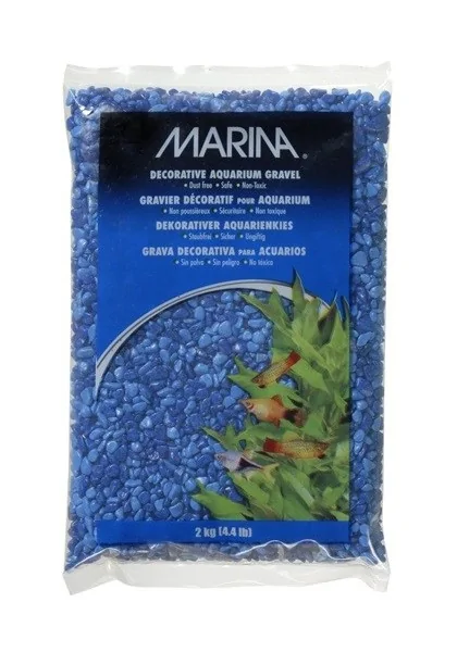 Decoración Acuario Marina Grava Azul Varios Tonos 2Kg