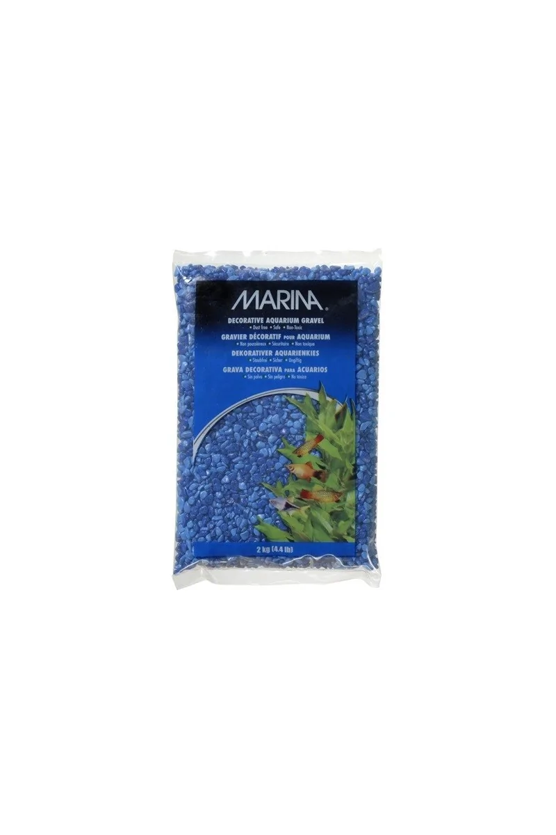 Decoración Acuario Marina Grava Azul Varios Tonos 2Kg