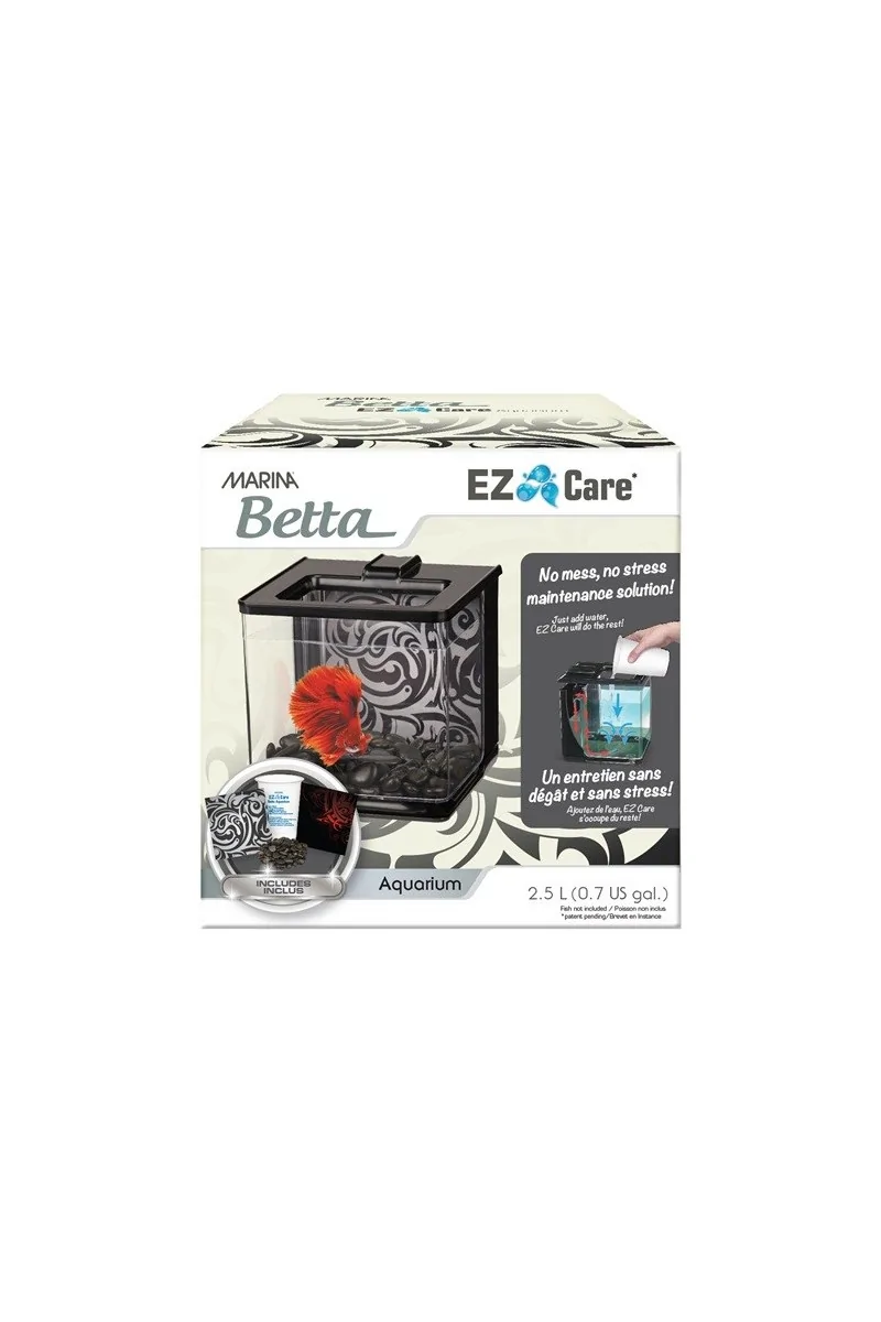 Acuario Bettas Marina Betta Ez Care Bettera 2,5L Negro 15x15x15