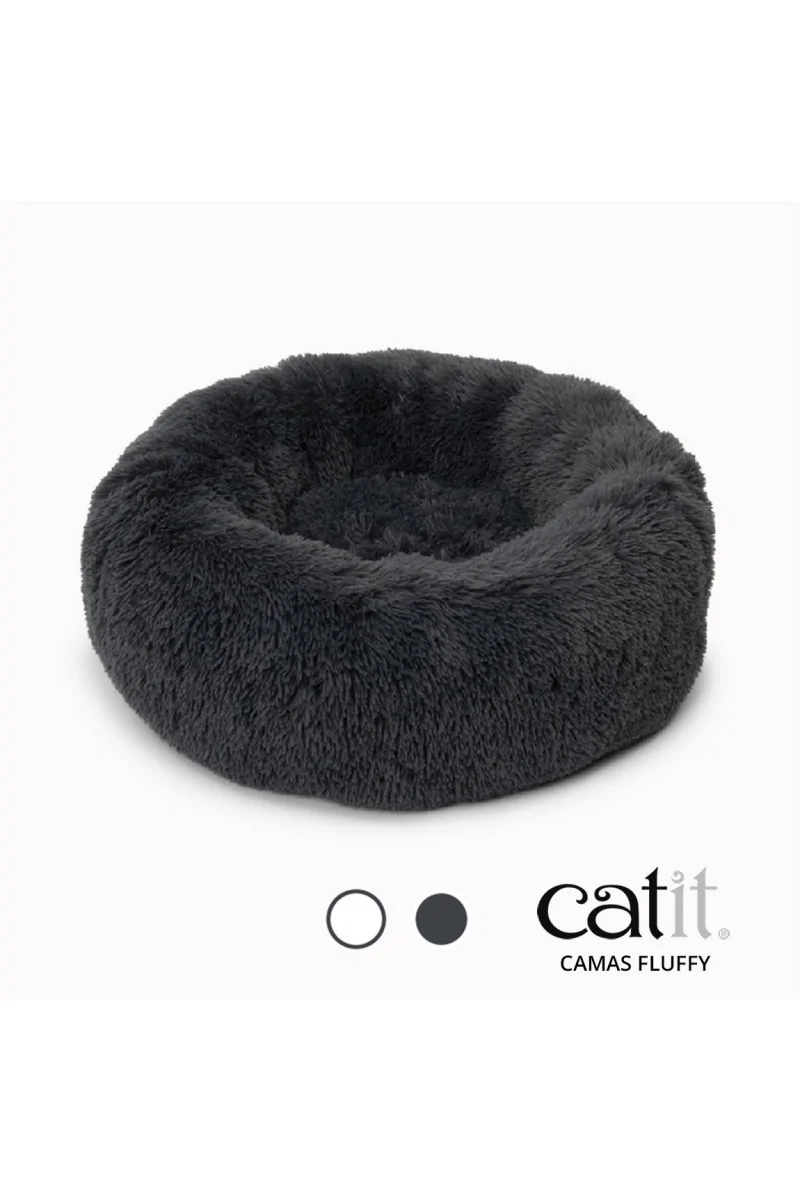 Camas Para Gatos Catit Cama Fluffy Gris Oscuro 60x60x20