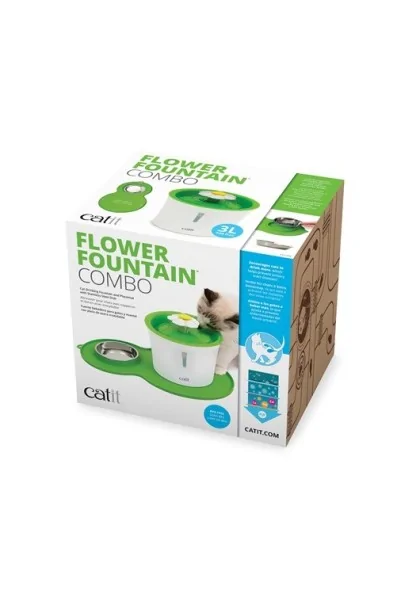 Comederos Y Bebederos Gatos Catit Flower Fountain Alfombrilla Y Comedero 3L