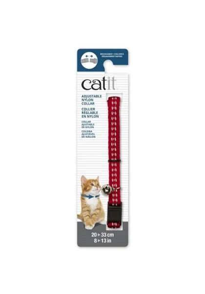 Transporte Gatos Catit Collar Breakaway Reflectante Rojo 4,7x1,2x18,1