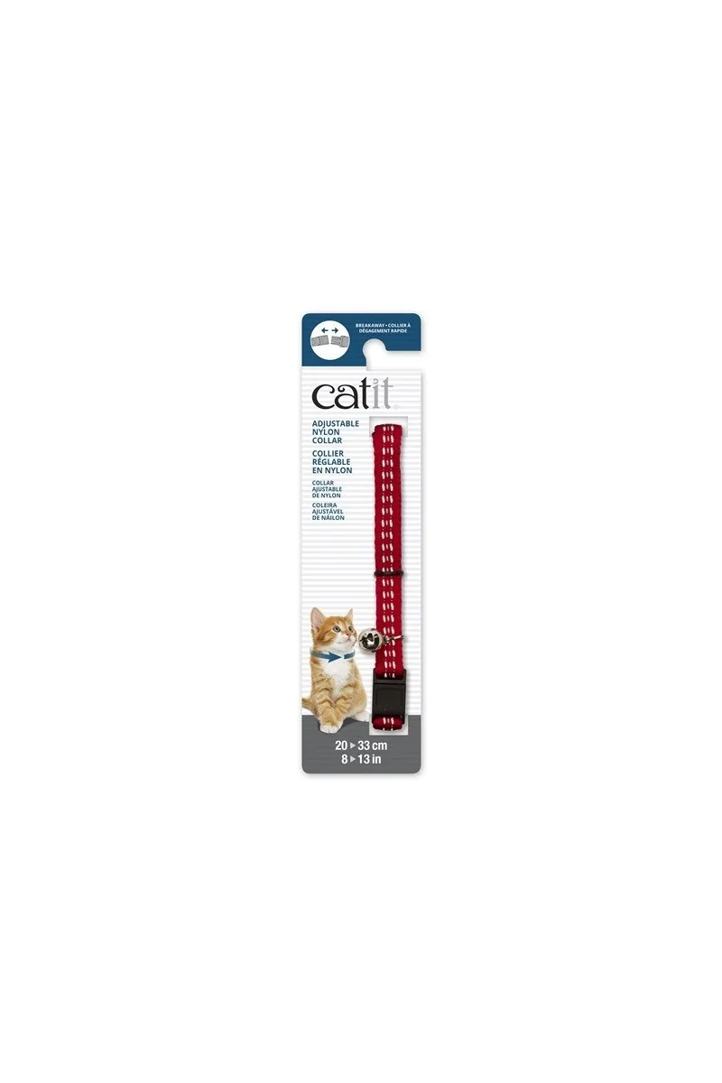 Transporte Gatos Catit Collar Breakaway Reflectante Rojo 4,7x1,2x18,1