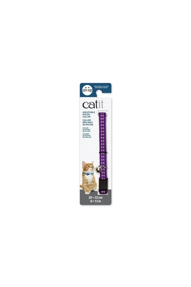 Transporte Gatos Catit Collar Breakaway Reflectante Morado 4,7x1,2x18,1