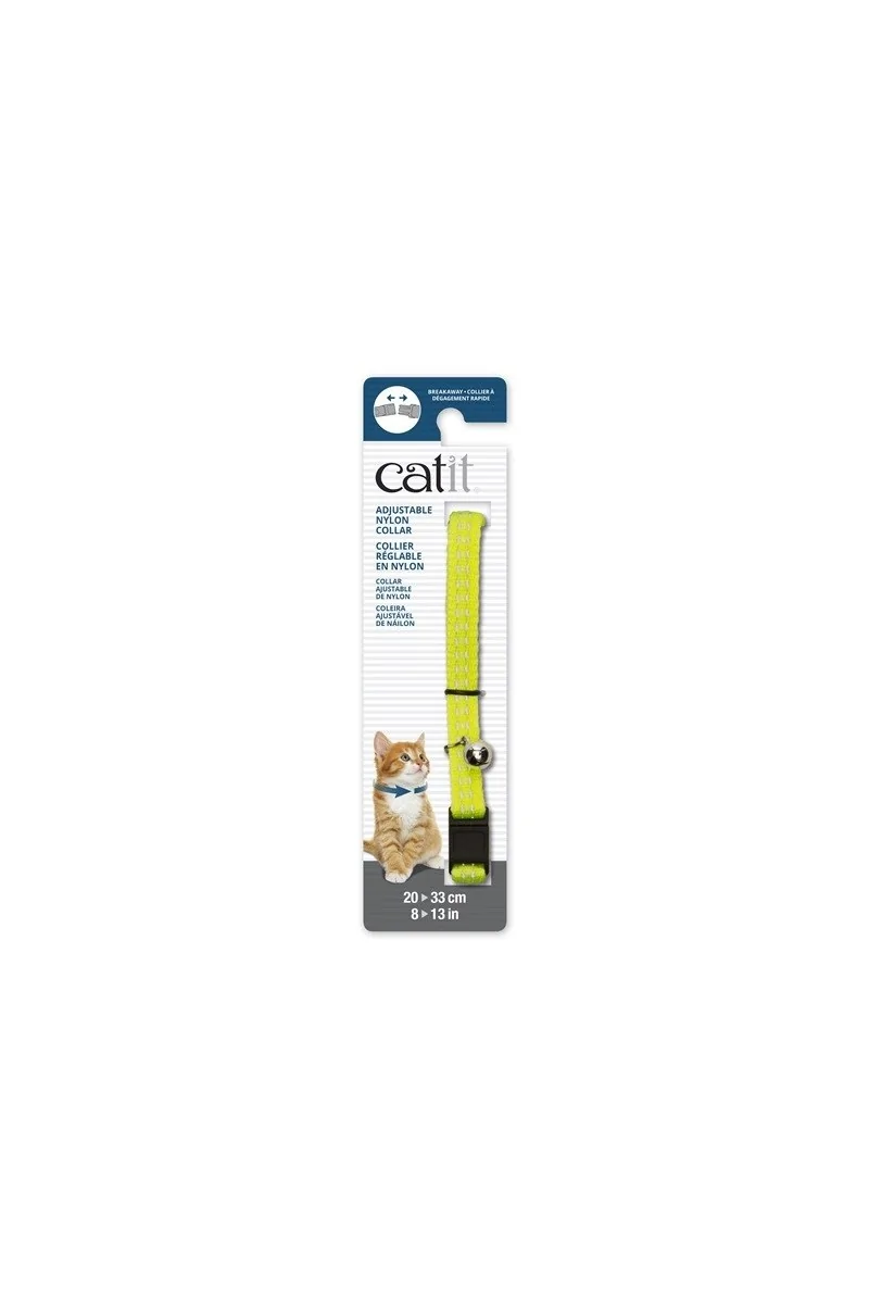 Transporte Gatos Catit Collar Breakaway Reflectante Amarillo 4,7x1,2x18,1