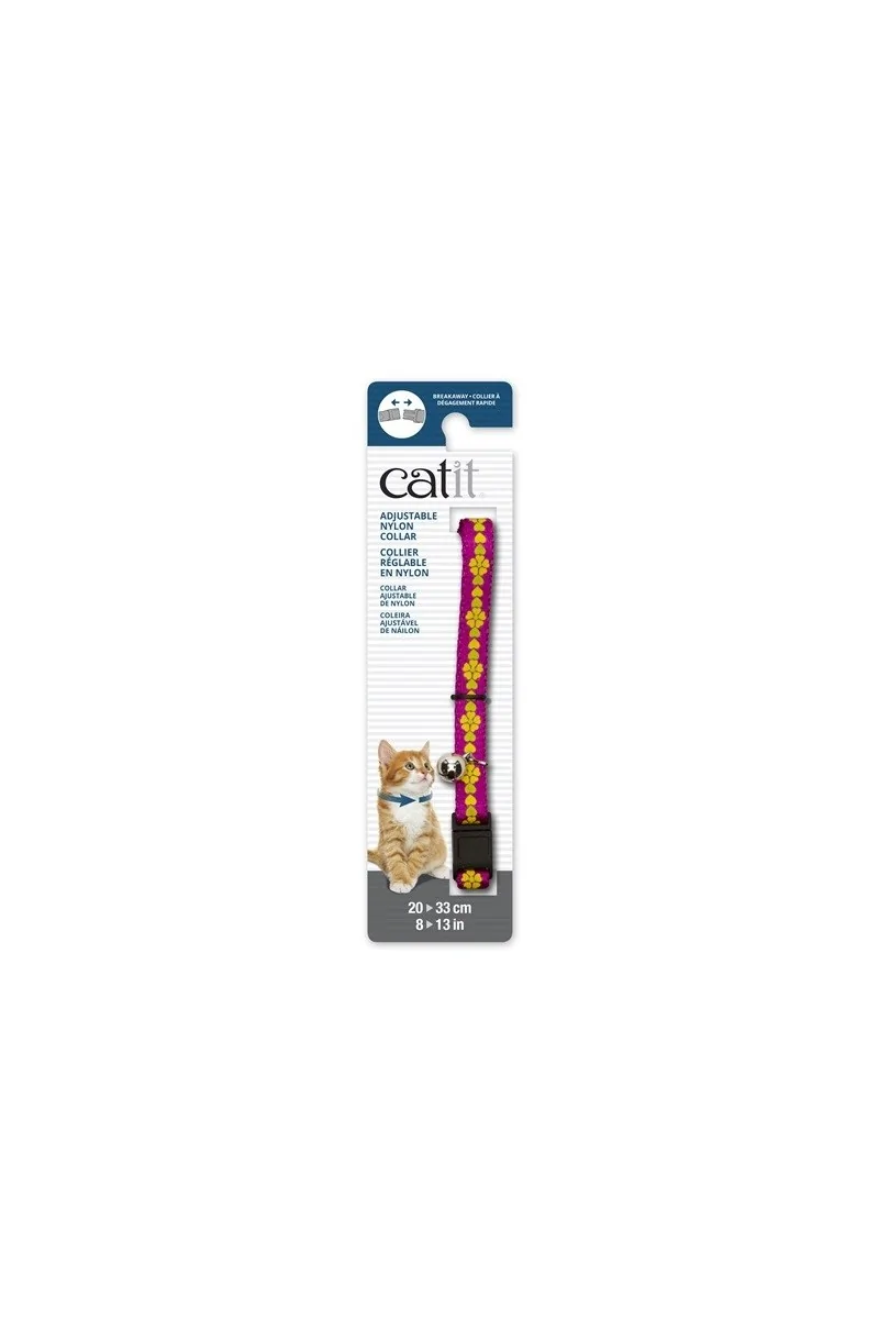 Transporte Gatos Catit Collar Breakaway Rosa Con Flores 4,7x1,2x18,1