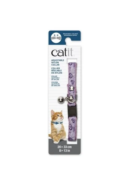 Transporte Gatos Catit Collar Breakaway Remache Plata Corazones 4,7x1,2x18,1