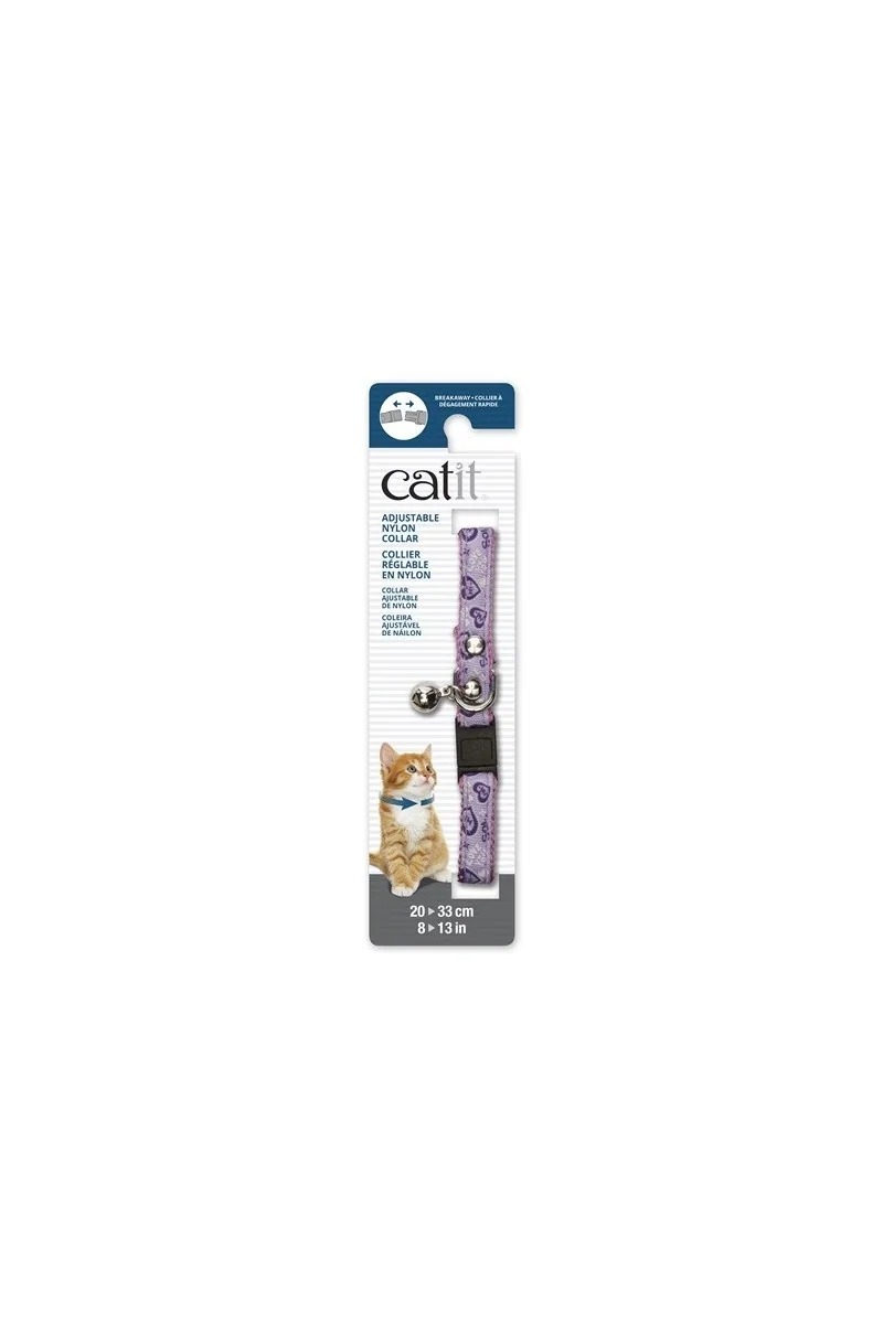 Transporte Gatos Catit Collar Breakaway Remache Plata Corazones 4,7x1,2x18,1