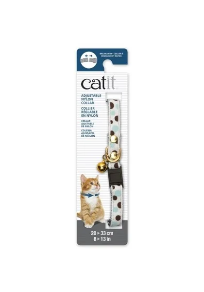 Transporte Gatos Catit Collar Breakaway Remache Dorado Lunares 4,7x1,2x18,1