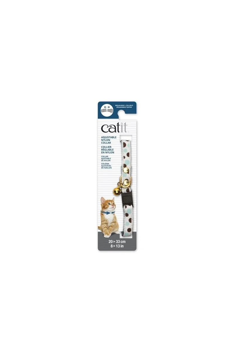 Transporte Gatos Catit Collar Breakaway Remache Dorado Lunares 4,7x1,2x18,1