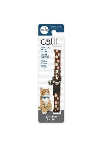 Transporte Gatos Catit Collar Breakaway Remache Plata Lunares 4,7x1,2x18,1