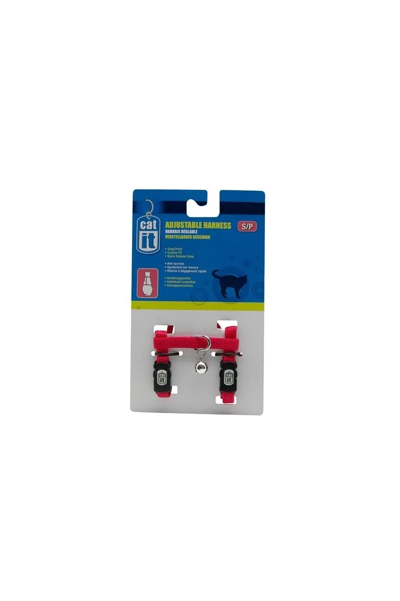 Transporte Gatos Catit Arnés Breakaway S Rojo 9,8x1,8x16,5