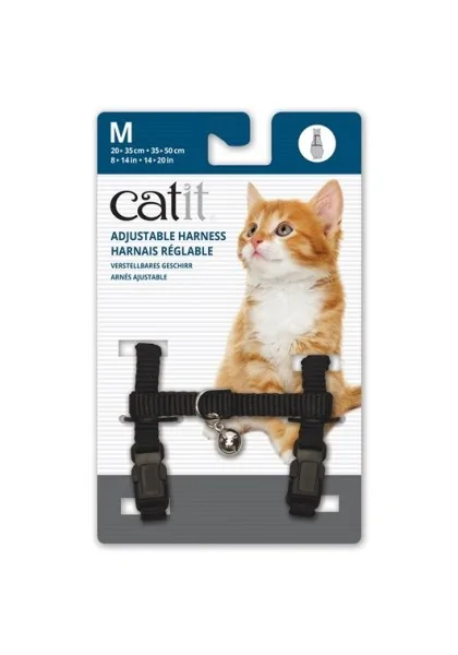 Transporte Gatos Catit Arnés Breakaway M Negro 9,8x1,8x16,5