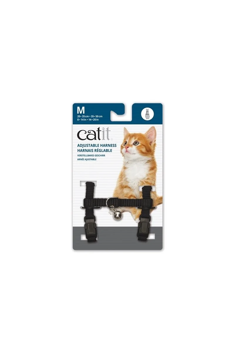 Transporte Gatos Catit Arnés Breakaway M Negro 9,8x1,8x16,5