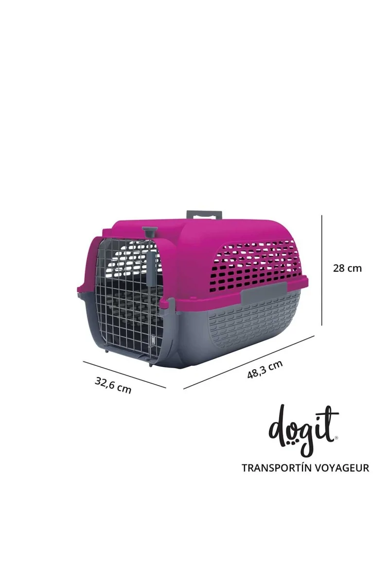 Transporte Perros Dogit Pet Voyageur Peq. Fucsia Gris 49,53x31,5x18,03