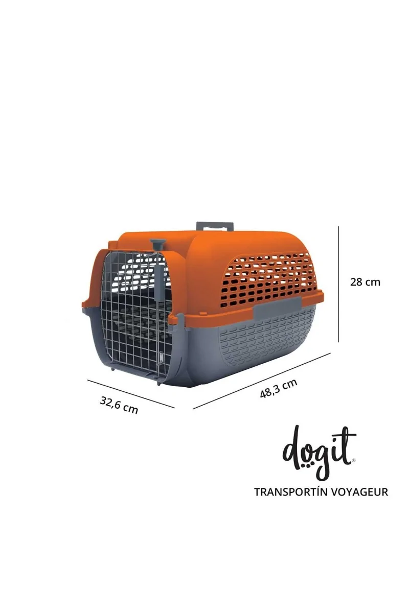 Transporte Perros Dogit Pet Voyageur Peq. Naranja Gris 49,53x31,5x18,03