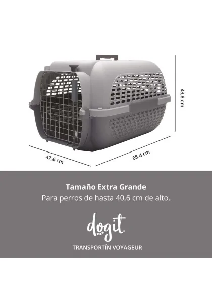 Transporte Perros Dogit Pet Voyageur X-Gde. Verde Gris 65x45x20