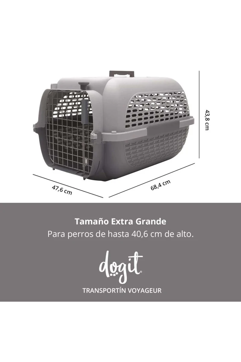 Transporte Perros Dogit Pet Voyageur X-Gde. Verde Gris 65x45x20