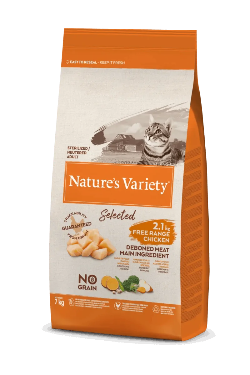 Comida Natural Gato NatureS V Selec Feline Adult Steril Pollo 7Kg