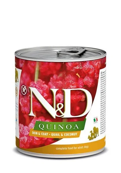 Comida Natural Perro Farmina Nd Dog Quinoa Skin Coat Codorniz Caja 6X285Gr