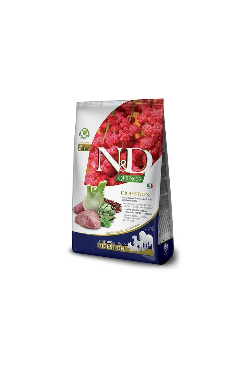 Comida Natural Perro Farmina Nd Dog Quinoa Digestion Cordero 2,5Kg