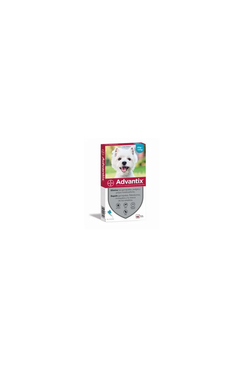 Caja de 4 Pipetas  Advantix para Perro de 4 a 10 KG