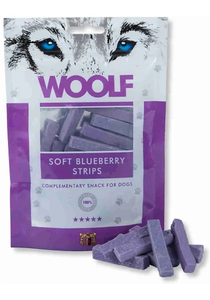 Premio Perro  Woolf Soft Blueberry Arandano Strips 100gr