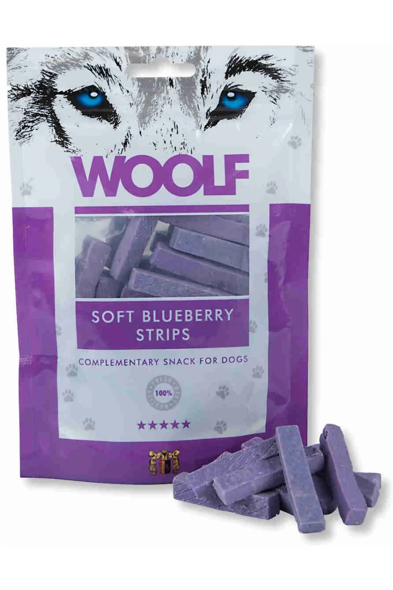 Premio Perro  Woolf Soft Blueberry Arandano Strips 100gr