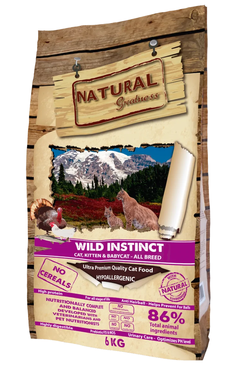 Wild Instict 6 kg Natural Para Gato y Gatitos Premium Pollo y Pavo