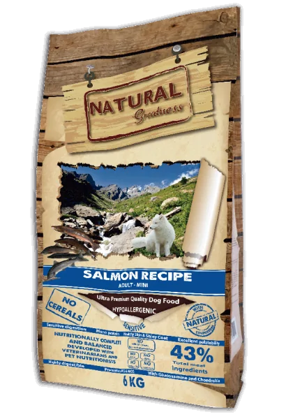 Salmon Recipe 6kg Natural Greatness Perro Sensitive Mini