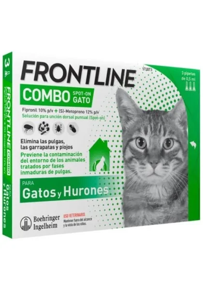 Antiparasitario Frontline Gatos y hurones Combo Spot 3 Pip