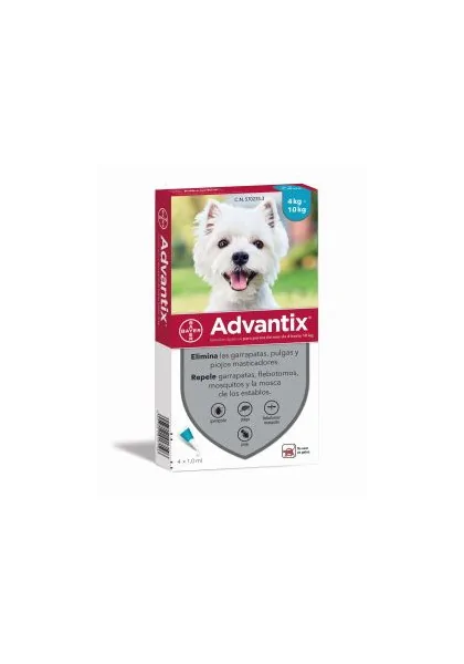 Caja de Pipetas 4UDS Advantix para Perro de 4 a 10 KG