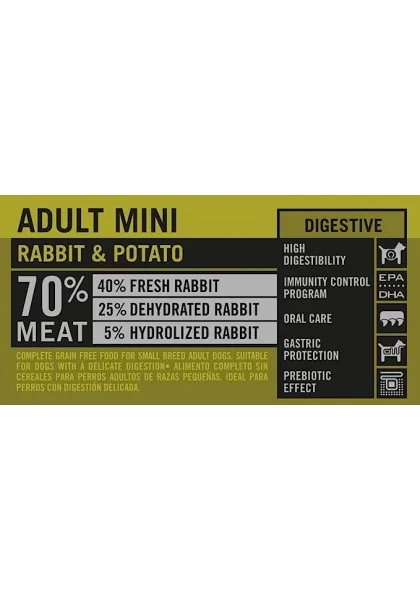 Optima Nova Adulto Mini Digestive Conejo Patata Grain Free 8Kg