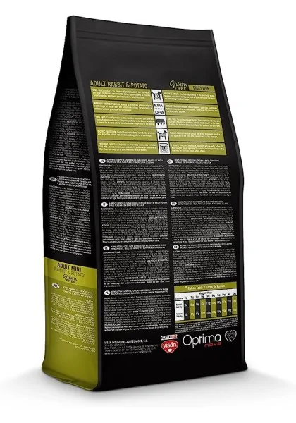 Optima Nova Adulto Mini Digestive Conejo Patata Grain Free 8Kg