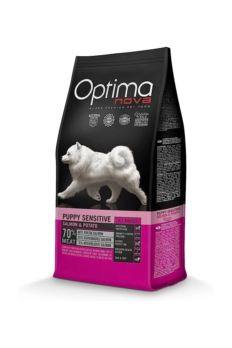 Optima Nova Puppy Sensitive Salmon Patata Grain Free 12Kg