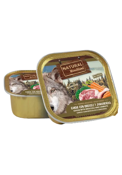 Comida Natural Perro Sin Cereales Woodland Ganso y Brócoli 150g