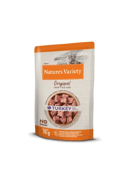 Comida Natural Gato NatureS Variety Feline Adult Original Pavo 12X70Gr