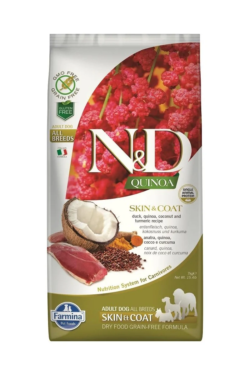 Comida Natural Perro Farmina Nd Dog Quinoa Skin Coat Pato 7Kg