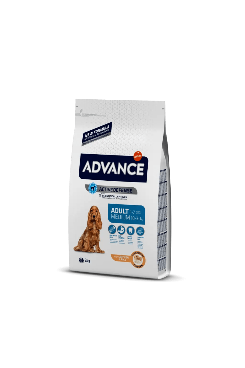 Comida Natural Perro Advance Canine Adult Medium Pollo Arroz 3Kg