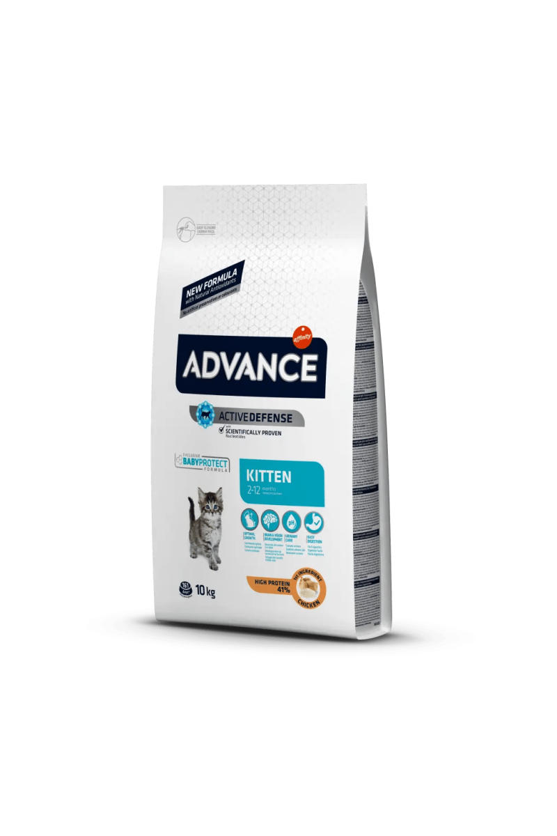 Comida Natural Gato Advance Feline Kitten Pollo Arroz 10Kg